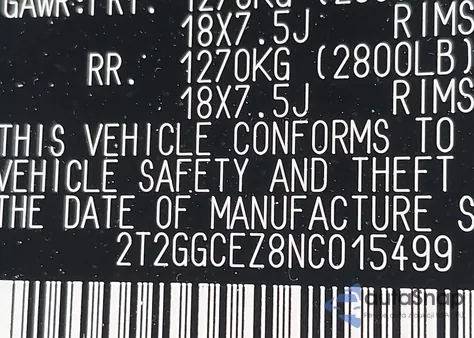 2022 Lexus Nx 350 Premium z USA, uszkodzony, nr VIN 2T2GGCEZ8NC015499